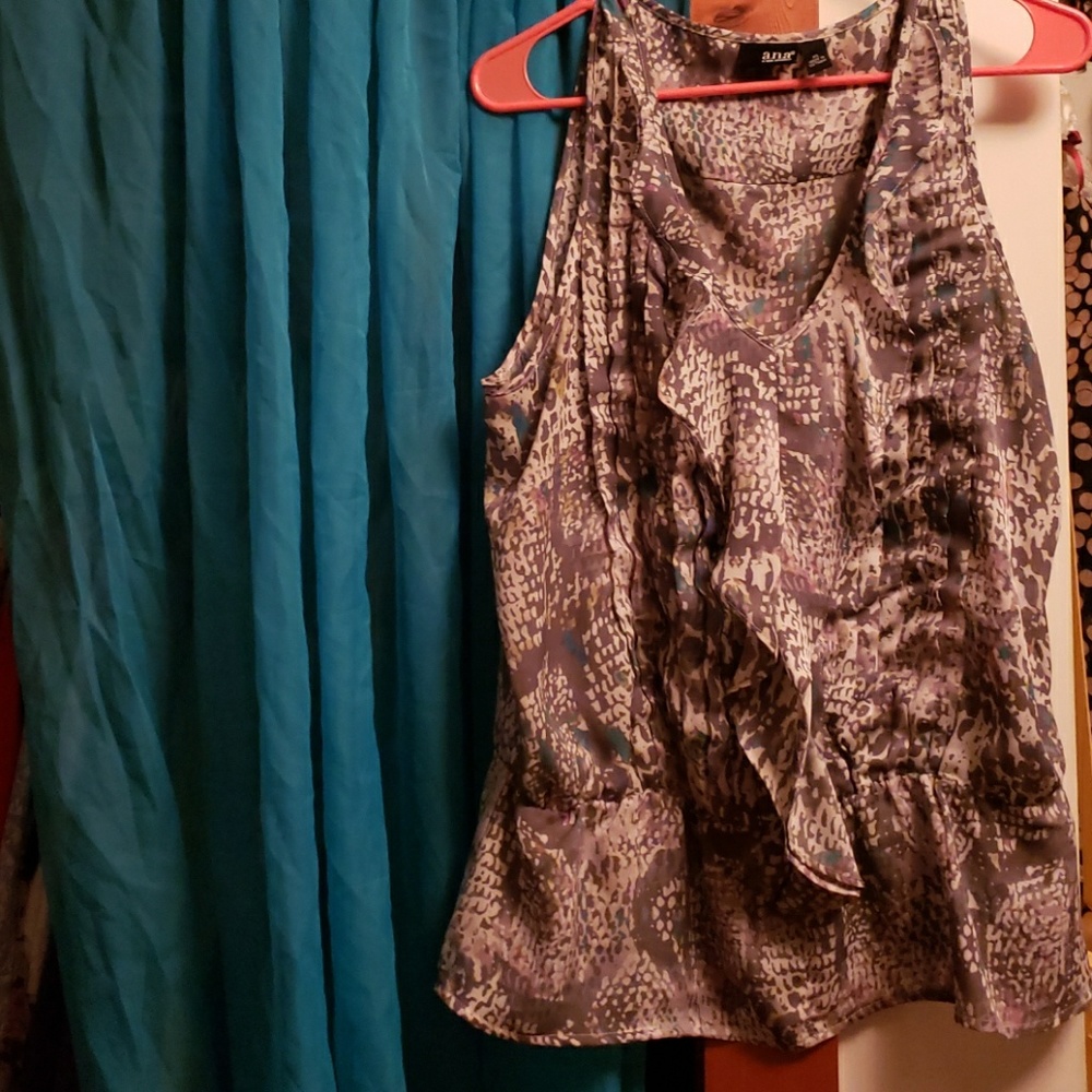 a.n.a multicolored patterned ruffle top